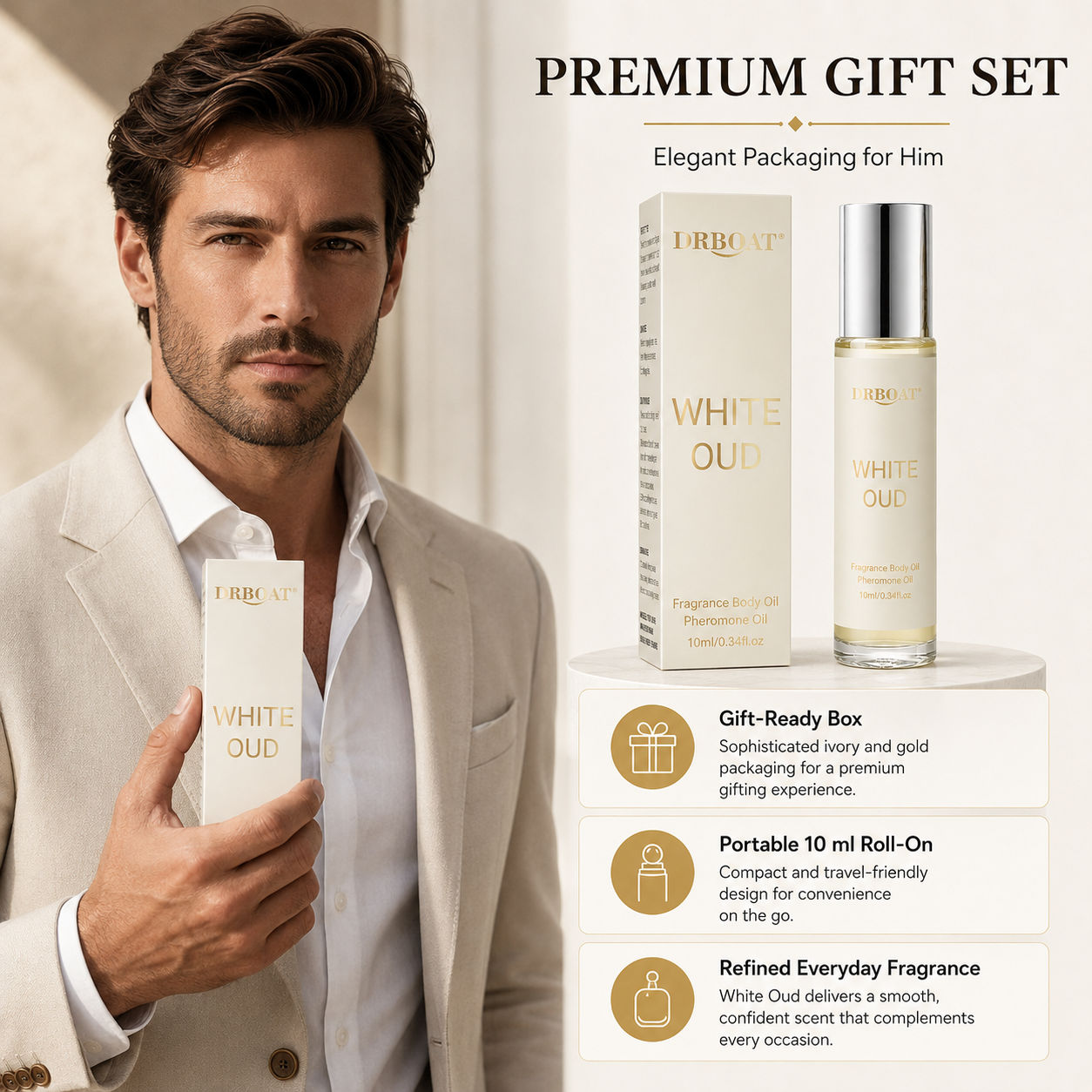 Perfume Fragrance Oil - Profumo Roll-on da Uomo, Fragranza Fresca